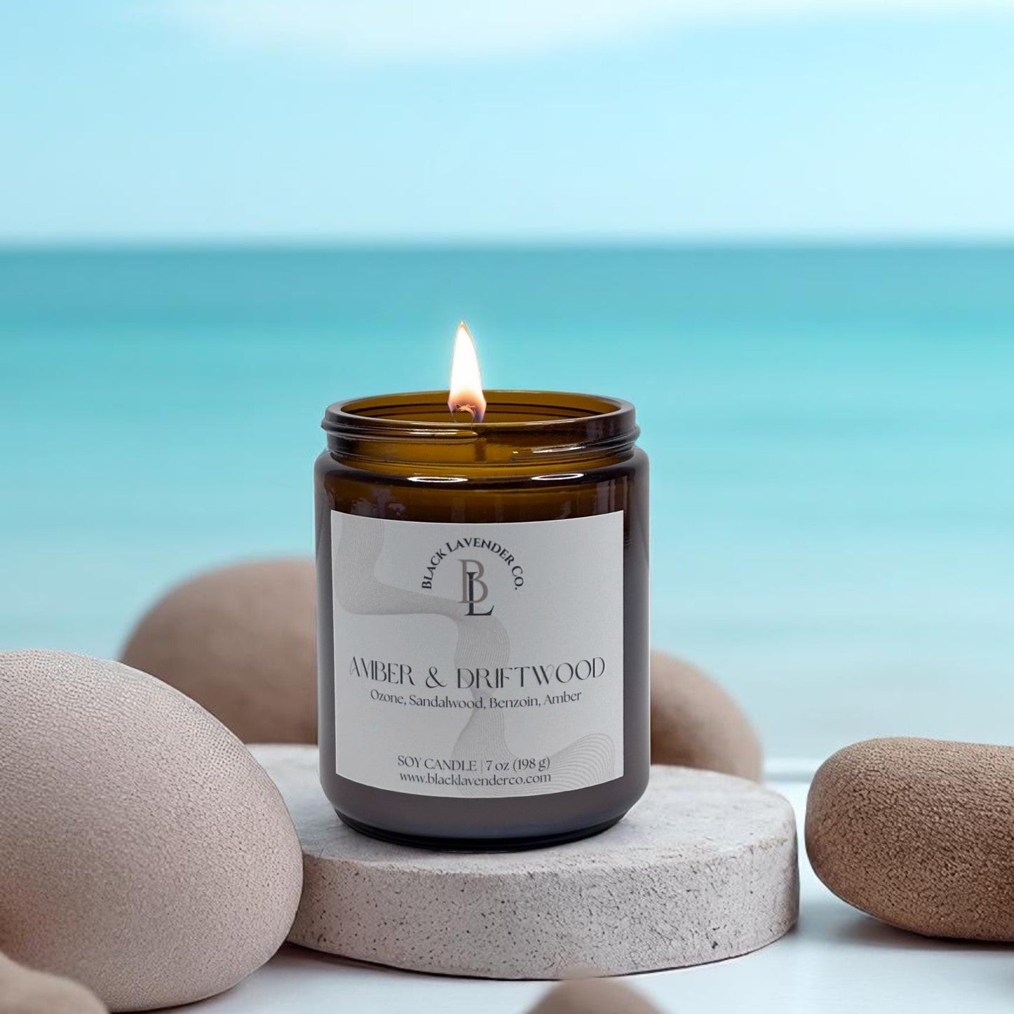 Amber & Driftwood Candle - Summer Collection